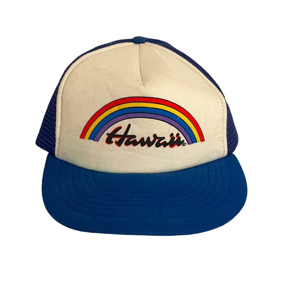 Vintage Mr.‎ Dan Hawaii Rainbow Foam Mesh Trucker Snapback Hat - Picture 1 of 6